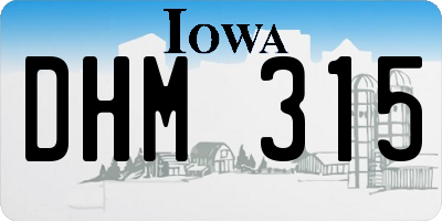 IA license plate DHM315