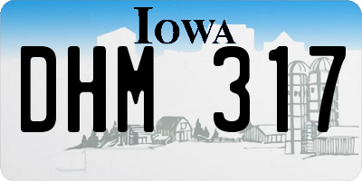 IA license plate DHM317