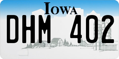 IA license plate DHM402