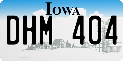 IA license plate DHM404