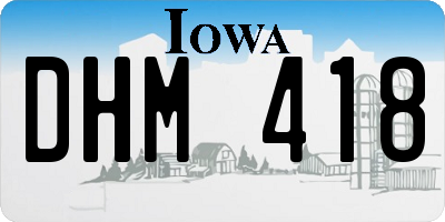 IA license plate DHM418