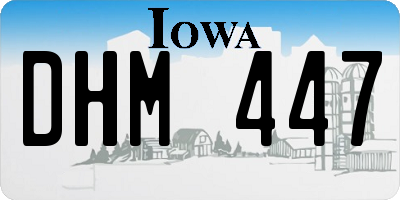 IA license plate DHM447