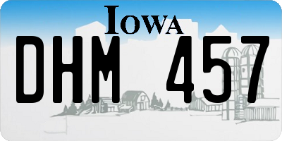 IA license plate DHM457