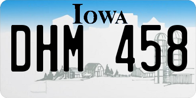 IA license plate DHM458