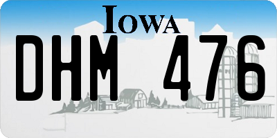 IA license plate DHM476