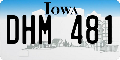 IA license plate DHM481