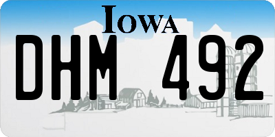 IA license plate DHM492