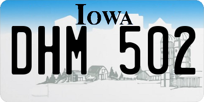 IA license plate DHM502