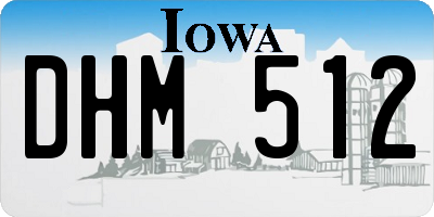 IA license plate DHM512