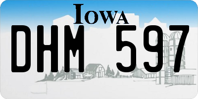 IA license plate DHM597