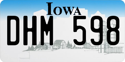 IA license plate DHM598