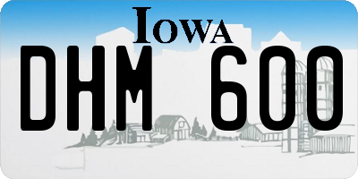 IA license plate DHM600