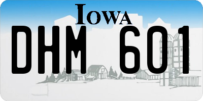 IA license plate DHM601