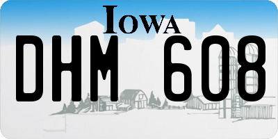 IA license plate DHM608