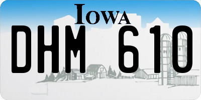 IA license plate DHM610