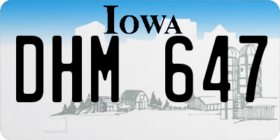 IA license plate DHM647