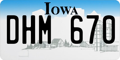 IA license plate DHM670