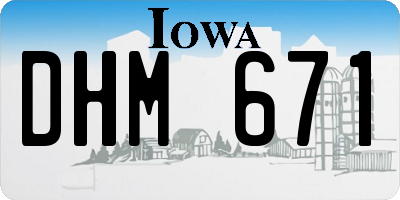 IA license plate DHM671