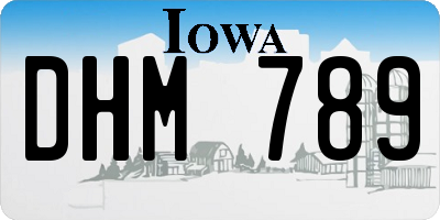 IA license plate DHM789