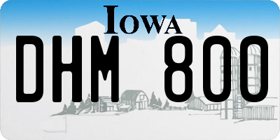 IA license plate DHM800