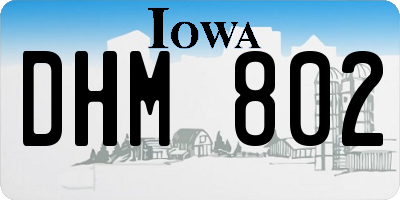 IA license plate DHM802