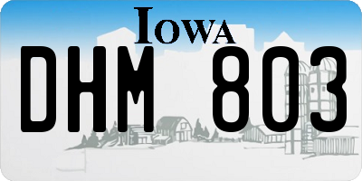 IA license plate DHM803