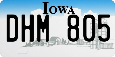 IA license plate DHM805