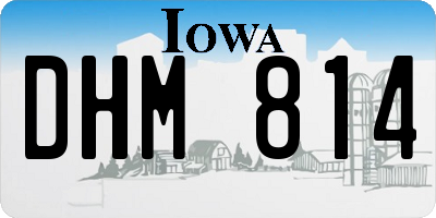 IA license plate DHM814