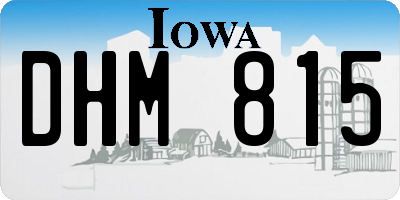 IA license plate DHM815