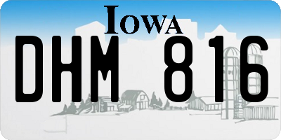 IA license plate DHM816