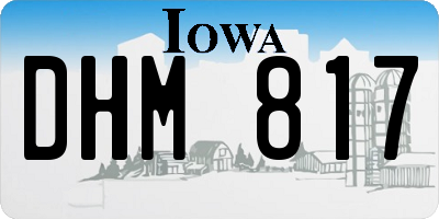 IA license plate DHM817