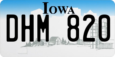 IA license plate DHM820