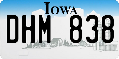 IA license plate DHM838