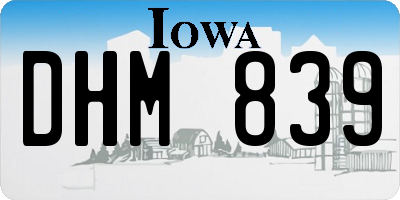 IA license plate DHM839