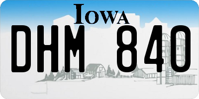 IA license plate DHM840