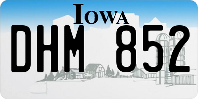 IA license plate DHM852