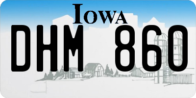 IA license plate DHM860