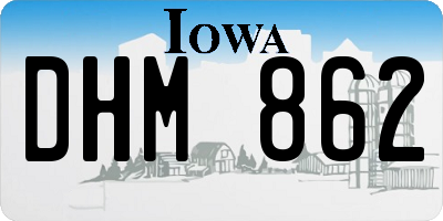 IA license plate DHM862