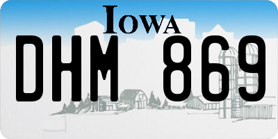 IA license plate DHM869