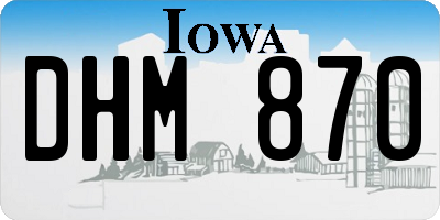 IA license plate DHM870