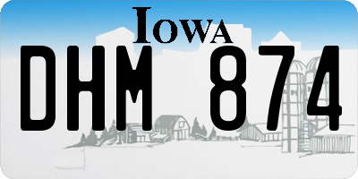 IA license plate DHM874