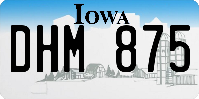 IA license plate DHM875