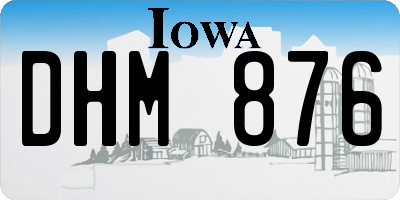 IA license plate DHM876