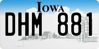 IA license plate DHM881