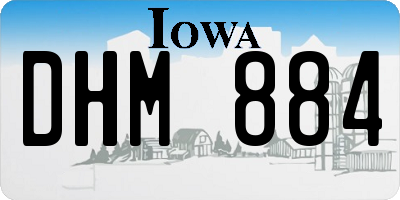 IA license plate DHM884