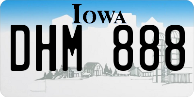 IA license plate DHM888