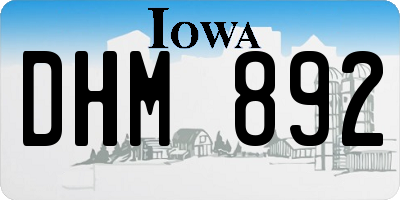 IA license plate DHM892