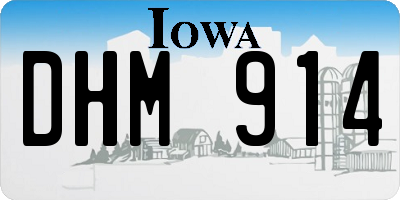 IA license plate DHM914