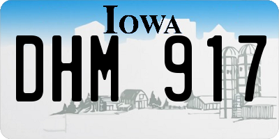 IA license plate DHM917