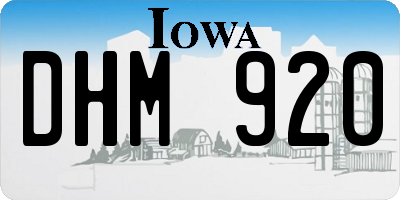 IA license plate DHM920